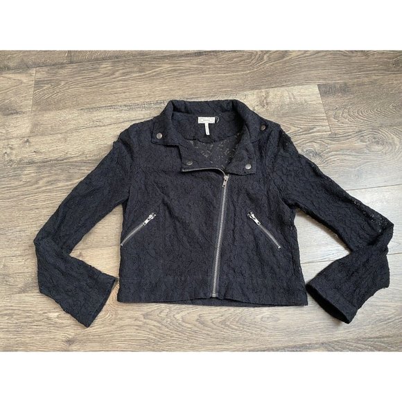Kirra Jackets & Blazers - Womens Kirra long sleeve black lace moto jacket cropped size M